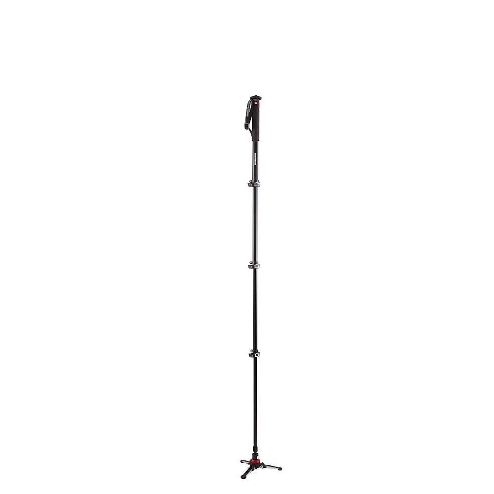 Manfrotto Video Monopod Xpro+, 4 Section Aluminium Camera And Video Support Rod With Fluid Base, Photography Accessories For Content Creation, Video, Vlogging